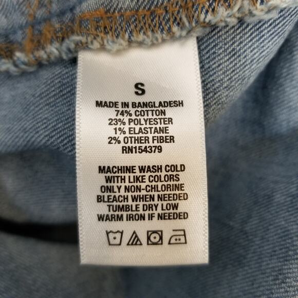 Aeropostale Women's Denim Jean Button Front Patch Pocket Mini Dress Small - Picture 9 of 9